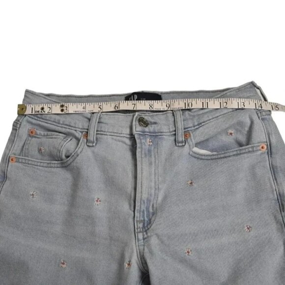 Gap Girlfriend Embroidered Jeans Ankle Light Wash Daisy Flowers Size 2/26 - Picture 9 of 12